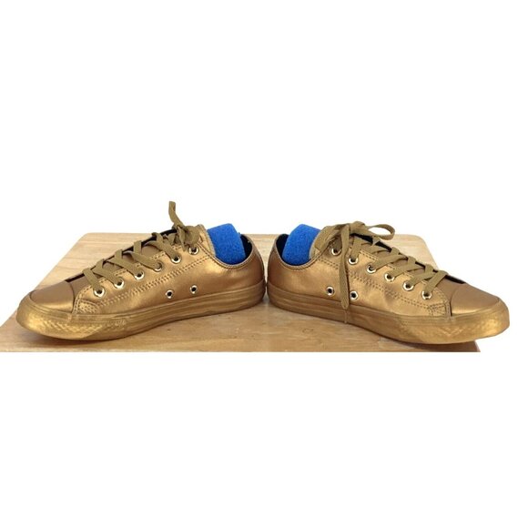 Converse Big Kids Boys Girls Low Top Sneakers Lace Up Gold Junior Size 4.5 - Picture 4 of 8